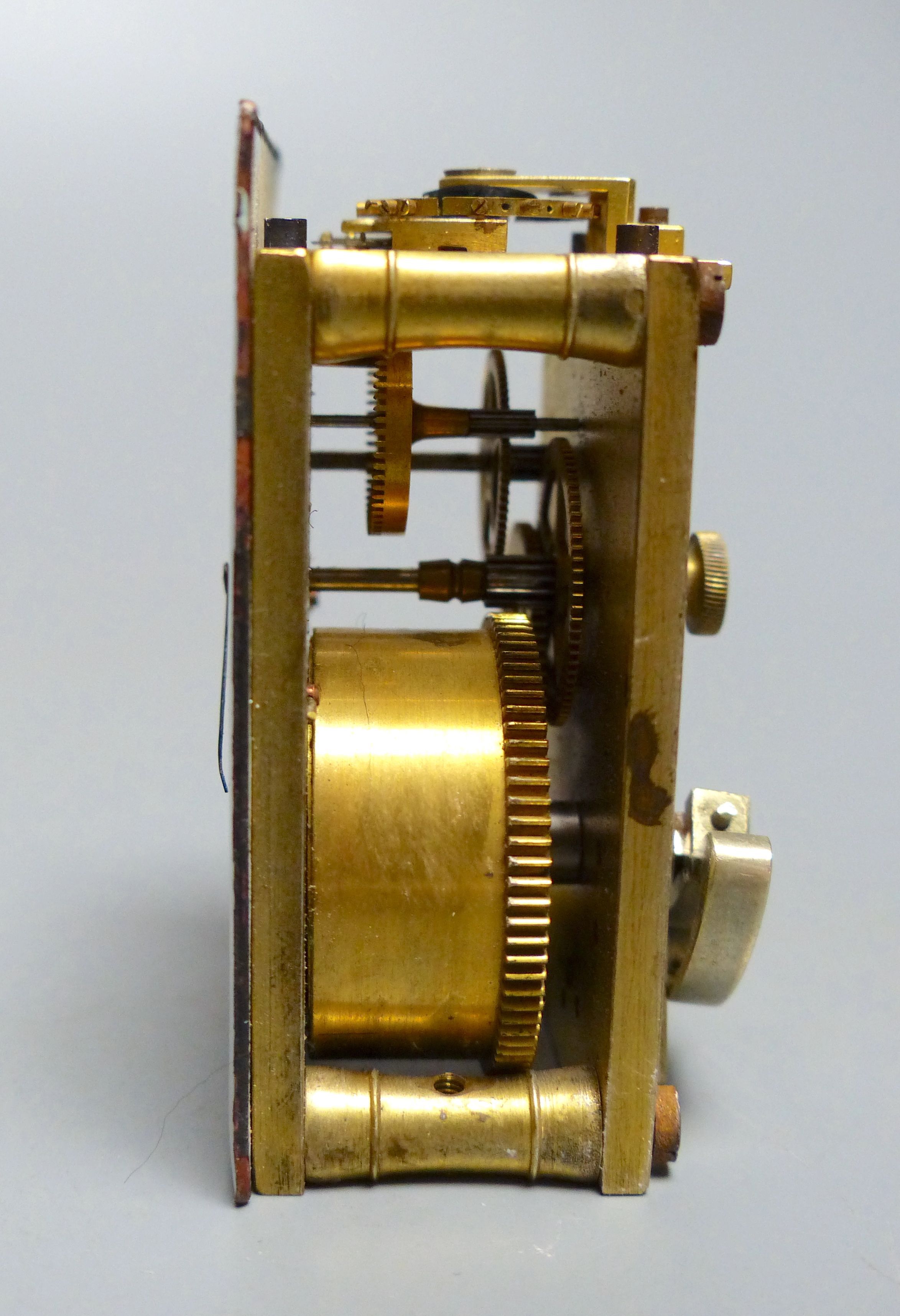 A late Victorian silver cased carriage timepiece, Charles Henry Dumenil, London, 1892, 7cm.